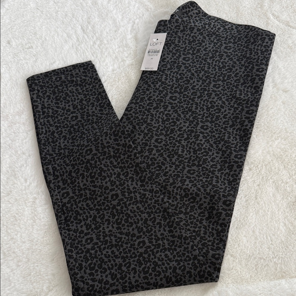 NWT! LOFT Charcoal Animal Print Leggings